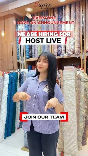 Loker Host Live di Supra Fashion Textile (Cirebon)